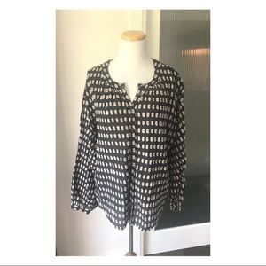 Anthropologie Pilcro long sleeve flocked blouse